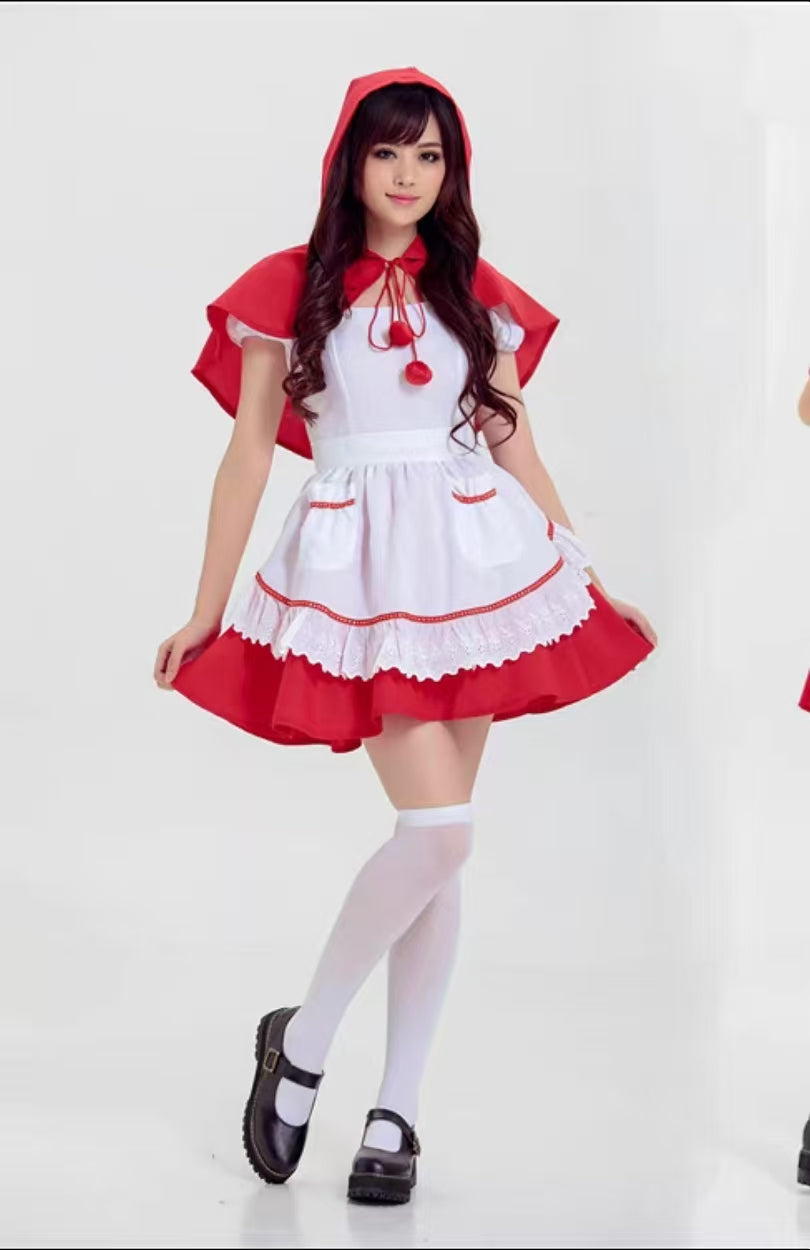 Classic Lolita Red Lolita Halloween Cosplay Dress with Cape Elegant Princess Costume