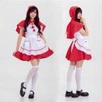 Classic Lolita Red Lolita Halloween Cosplay Dress with Cape Elegant Princess Costume