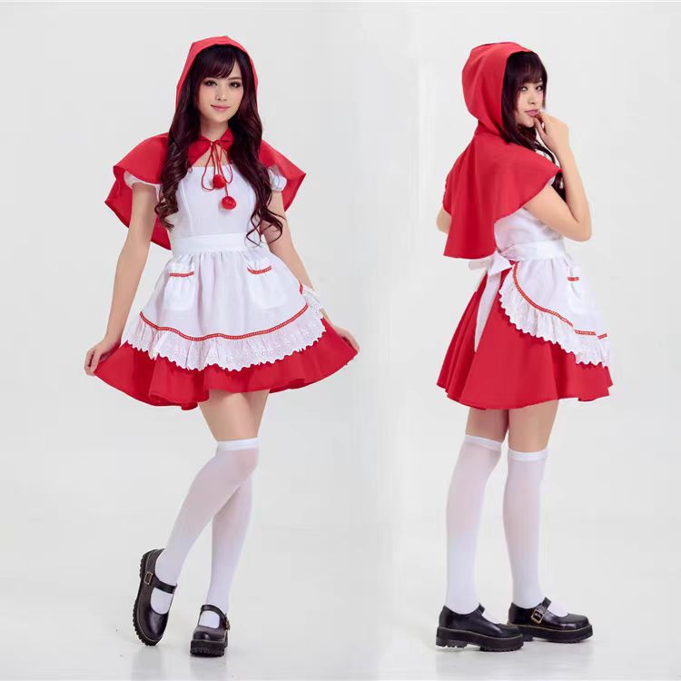 Classic Lolita Red Lolita Halloween Cosplay Dress with Cape Elegant Princess Costume