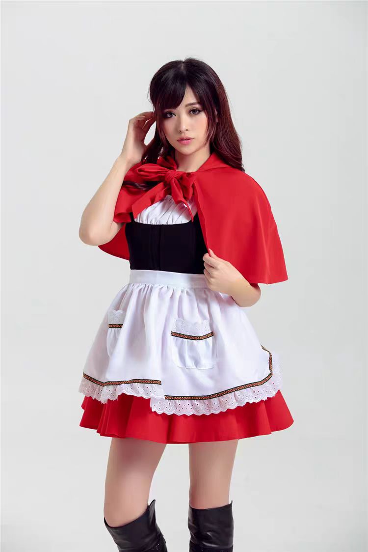Classic Lolita Red Lolita Halloween Cosplay Dress with Cape Elegant Princess Costume