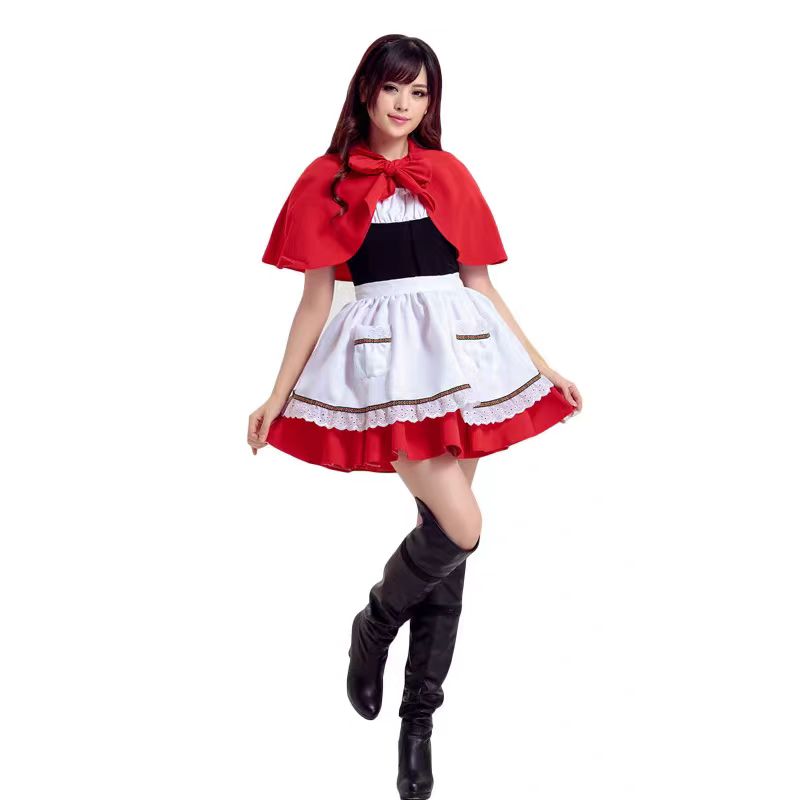Classic Lolita Red Lolita Halloween Cosplay Dress with Cape Elegant Princess Costume