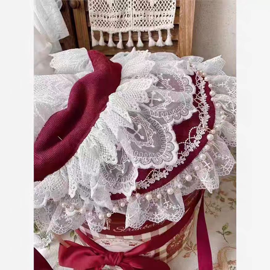 This Red Classic Vintage Doll Lolita JSK Dress is inspired by the elegance of bridal fashion and the sweetness of doll-like charm. The deep red tone conveys romance and nobility, while the structured JSK silhouette highlights a graceful figure. Delicate lace and vintage details add refinement, making it perfect for tea parties, weddings, or special occasions. Designed to blend timeless elegance with Lolita’s dreamy aesthetic, this dress captures both beauty and sophistication.
