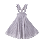 Classic Lolita Ruffled Hem Lavender Plaid Dress Japanese Bud School Dress Lady Strap Dress Shirt