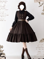Classic Lolita School - Style French Brwon Dresses Outfit Original Spring Sleeveless Dress
