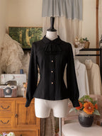 Lolita Blouses School - Style French Grey Outfit Original Spring Top Shirt