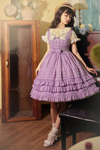 Classic Lolita Summer Lolita JSK Multicolor Dress Purple Pink Yellow Dress