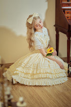 Classic Lolita Summer Lolita JSK Multicolor Dress Purple Pink Yellow Dress