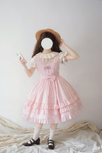 Classic Lolita Summer Lolita JSK Multicolor Dress Purple Pink Yellow Dress