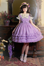 Classic Lolita Summer Lolita JSK Multicolor Dress Purple Pink Yellow Dress