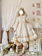 Sweet Lolita Apricot Cream Ruffled Dress  Princess Daily  Light Lolita