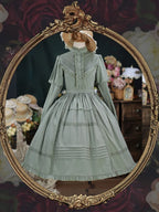 Classic Lolita Victorian French Green Dresses Outfit Collar Dress Lolita OP Garden