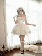 Classic Lolita Waist Apricot Cartilage Jsk Four Seasons Summer and Autumn Lolita Dresses Daily