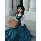 Classic Pastoral Light Dress Simple Long Dress Autumn Lolita