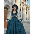Classic Pastoral Light Dress Simple Long Dress Autumn Lolita