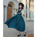 Classic Pastoral Light Dress Simple Long Dress Autumn Lolita