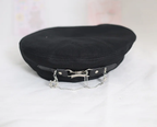 Lolita Hair Accessories Black Punk Metal Chain Beret Octagonal Spring and Autumn