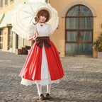 Classic Red with Apricot Dress OP Long Dress Light Lolita