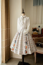 Classic Retro College Fall and Winter Vest Shirt Jacket Dress Lolita Blouse Shirt Dress