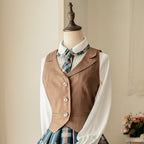 Classic Retro College Fall and Winter Vest Shirt Jacket Dress Lolita Blouse Shirt Dress