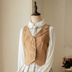 Classic Retro College Fall and Winter Vest Shirt Jacket Dress Lolita Blouse Shirt Dress