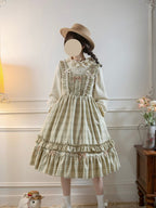 Classic Retro Lolita Plaid Dress Autumn and Winter Thick Suit Swinging JSK
