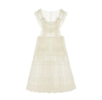 Classic Rustic Print Short Sleeve Lace Long Dress Lolita