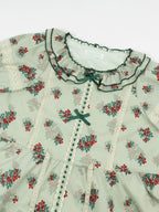 Classic Rustic Print Short Sleeve Lace Long Dress Lolita