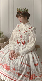 Classic Rustic Sweetheart Print LolitaJSK Lolita Dress Ruffles