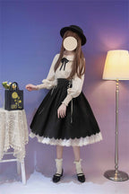 Classic Solid Color Strappy High Waist Embroidery Long SK Lolita Dresses