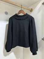 Classic White Interior Female Autumn and Winter Bottom Long Sleeve Lantern Sleeve Lolita Top Blouse