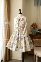 Classical Clock Printing Lolita Dress Elegant Coat Suit