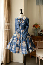 Classical Clock Printing Lolita Dress Elegant Coat Suit