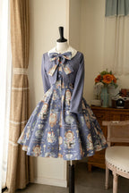Classical Clock Printing Lolita Dress Elegant Coat Suit