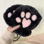 Cute Cat Claws Plush Gloves Female Autumn and Winter Students Thickened Warm Fingers