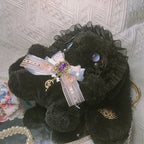 Cute Furry Rabbit Crossbody Bag Pearl Chain Sweet Lolita Accessory Kawaii Handmade