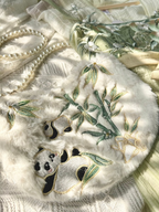 Cute Panda Embroidery Bag Chinese Style Lolita Jewelry Bag