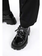 Lolita Shoes Daily Platform Loafers Japanese Minimalist Chunky Derby in Black