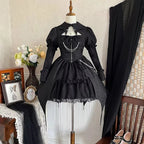 Dark Doll Gothic Lolita Long-sleeved Dress OP Halloween Which Costume