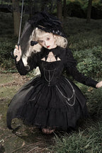 Dark Doll Gothic Lolita Long-sleeved Dress OP Halloween Which Costume