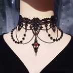 Dark Lolita Gothic Lace Pearl Necklace Lolita Accessory Gorgeous Choker