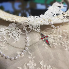 Dark Lolita Gothic Lace Pearl Necklace Lolita Accessory Gorgeous Choker