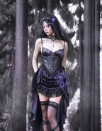 Dark Purple Gothic Lolita Velvet Lace Dress Jumper Skirt