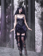 Dark Purple Gothic Lolita Velvet Lace Dress Jumper Skirt
