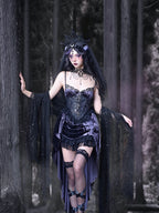 Dark Purple Gothic Lolita Velvet Lace Dress Jumper Skirt