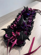 Devil's Horn Sweet Goth Lolita Hairband for Hallowmas Lace Ruffle Headwear