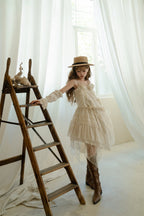 Dirty Fit Wasteland Style Cowboy Slip Dress Irregular Ivory Sleeveless Dress Punk