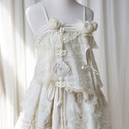 Dirty Fit Wasteland Style Cowboy Slip Dress Irregular Ivory Sleeveless Dress Punk