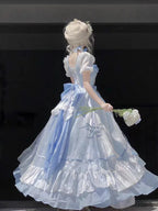 Elegant Fairy Princess Dress Birthday Prom Dress Ball Gown Black and Red Graduation Ceremony
