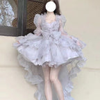 Elegant Lolita Outfit Princess Wedding Dresses Ball Gown Prom Blue Pink Purple Dresses Party Costume