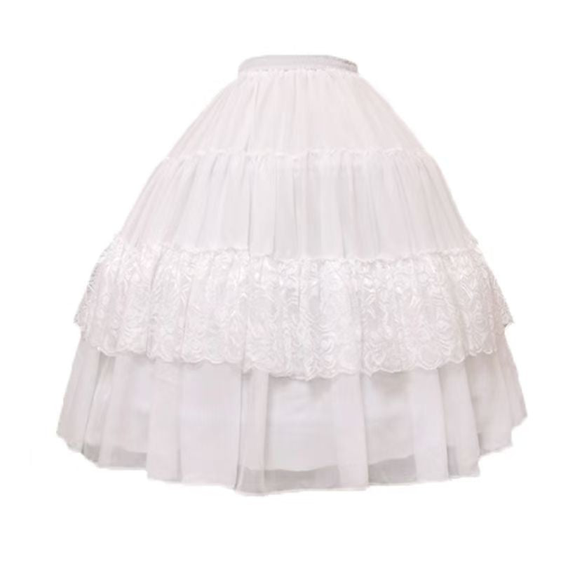 Long Everyday Spreader Poncho Fishbone Spreader White Lolita Petticoat